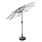 Parasol de patio Lopes de 9 pieds avec base en finition bronze et support de poids inclus