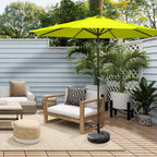 Parasol de patio Lopes de 9 pieds avec base en finition bronze et support de poids inclus