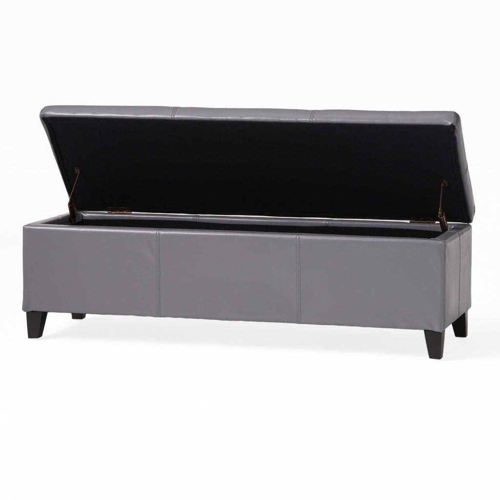 Banc de rangement en similicuir Lucinda par Christopher Knight Home - 51,25 L x 17,50 l x 16,25 H