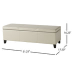 Banc de rangement en similicuir Lucinda par Christopher Knight Home - 51,25 L x 17,50 l x 16,25 H