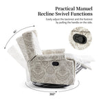 Ensemble de 2 fauteuils inclinables pivotants et coulissants de 29 po de largeur avec dossier à poussée manuelle