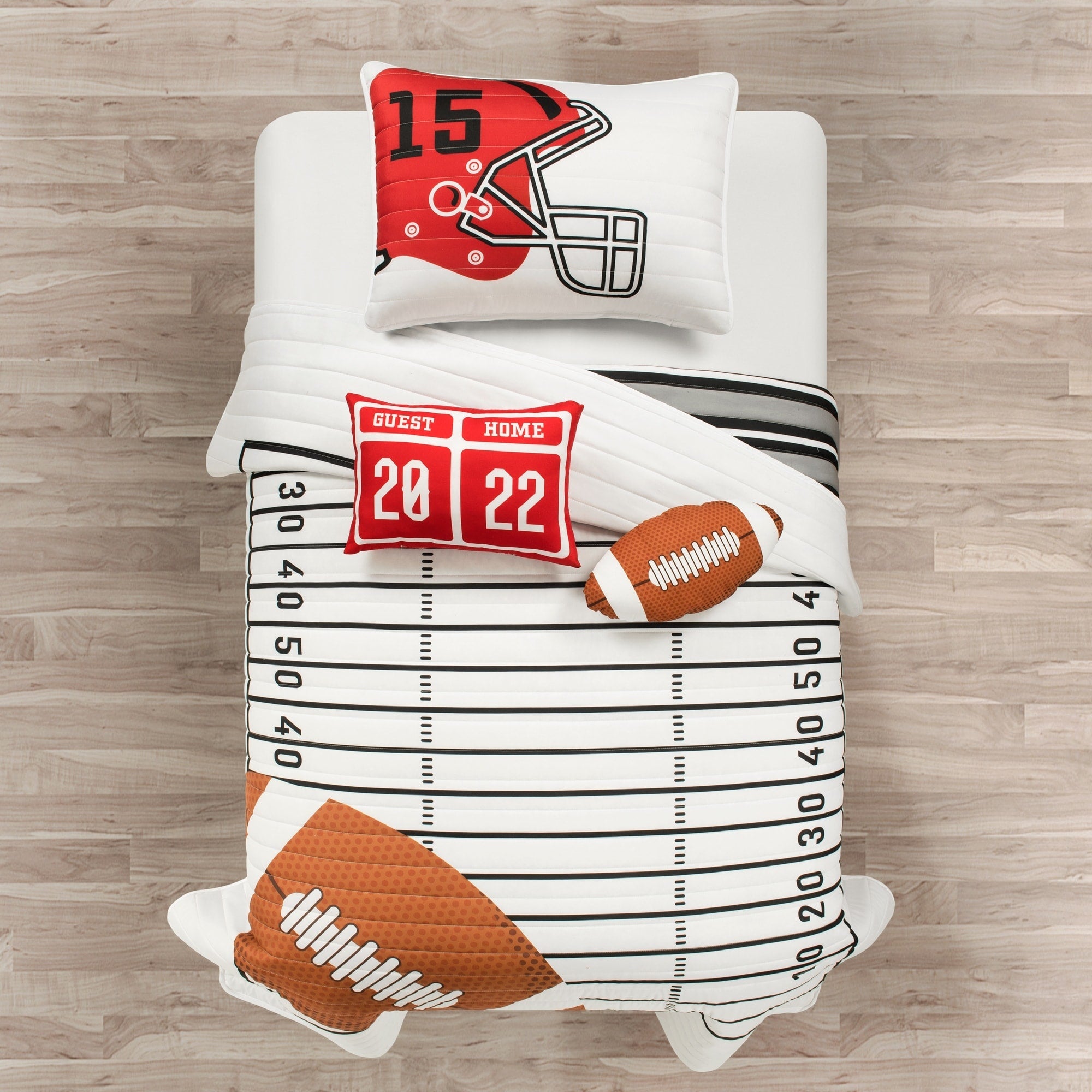 Couette surdimensionnée réversible pour enfants Lush Decor à motif de football américain