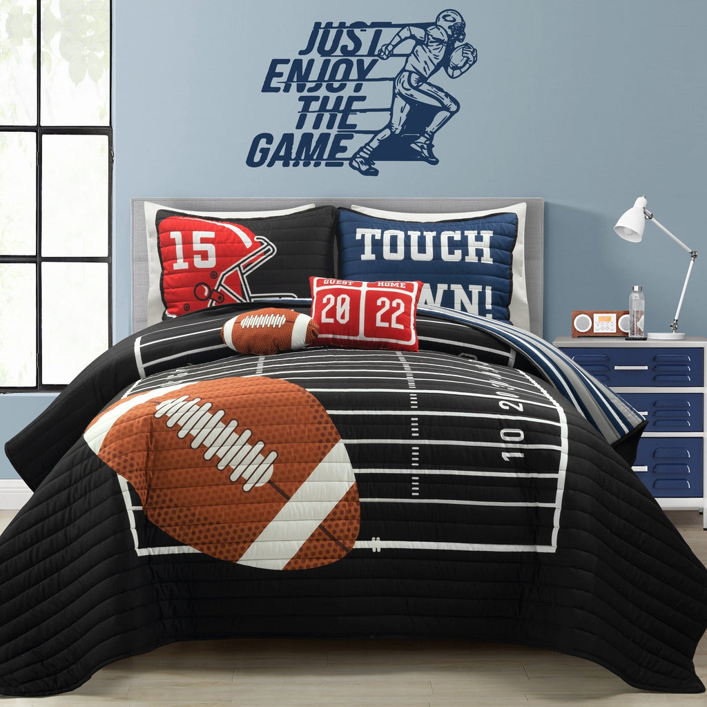 Couette surdimensionnée réversible pour enfants Lush Decor à motif de football américain