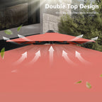 MAISON ARTS Parasol déporté hydraulique automatique de 12 pieds avec mât en aluminium et rotation à 360 degrés