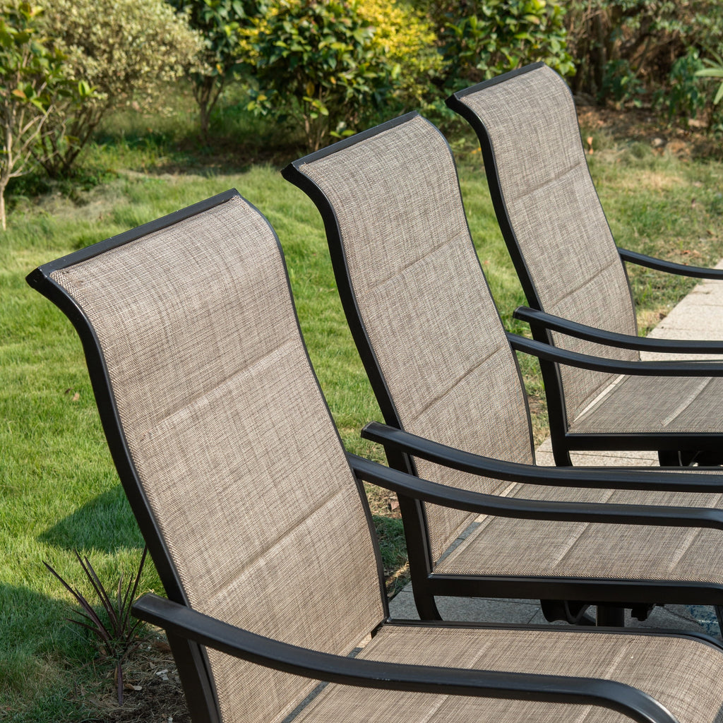 Ensemble de salle à manger de patio 8 pièces MAISON ARTS avec parasol de patio de 13 pieds