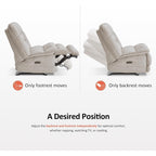 Fauteuil inclinable à bascule électrique surdimensionné MCombo à double moteur, sans accoudoirs, idéal pour le salon, tissu PR607