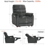 Fauteuil inclinable électrique MCombo Zero Wall-Hugger avec appui-tête réglable, idéal pour les petits espaces et les camping-cars, tissu ST257