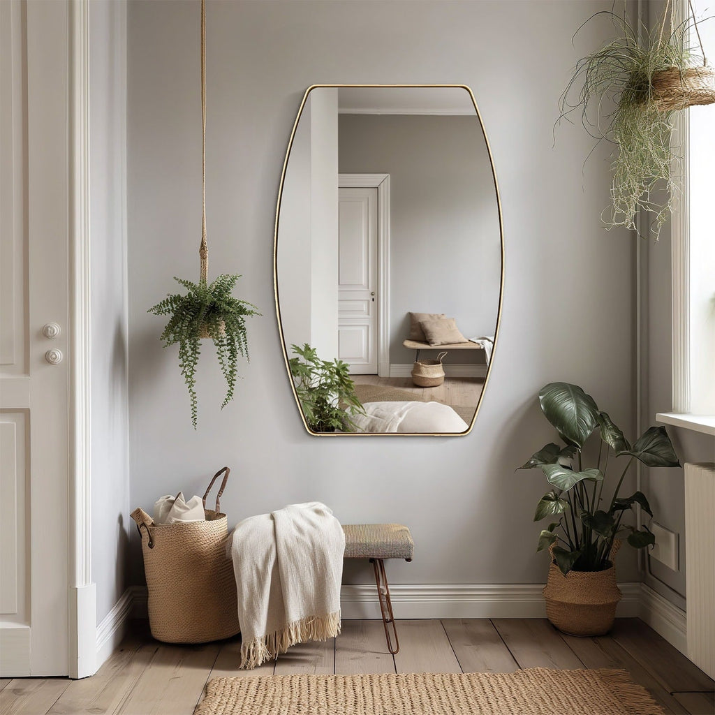 Miroir mural oblong en métal MacLuu