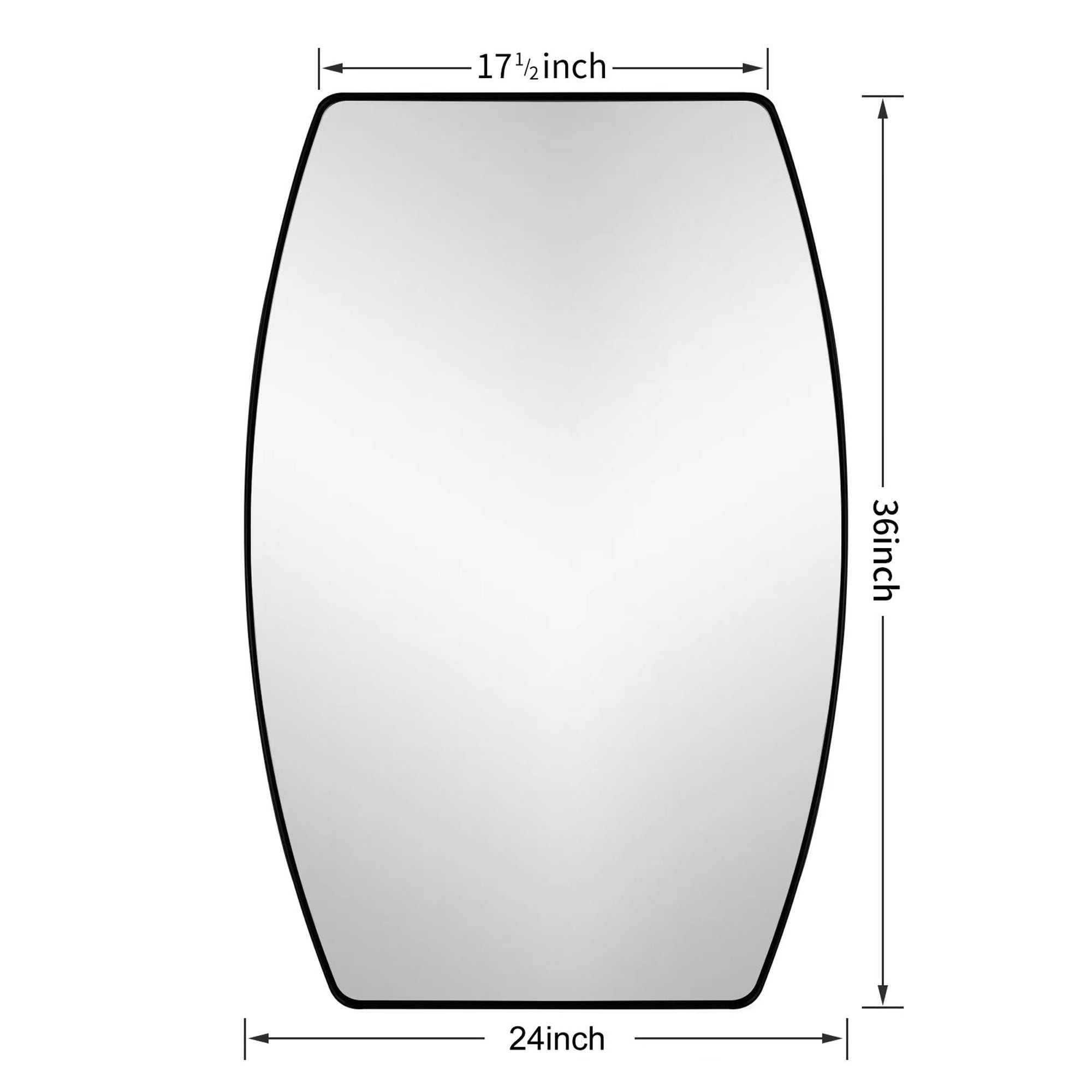 Miroir mural oblong en métal MacLuu