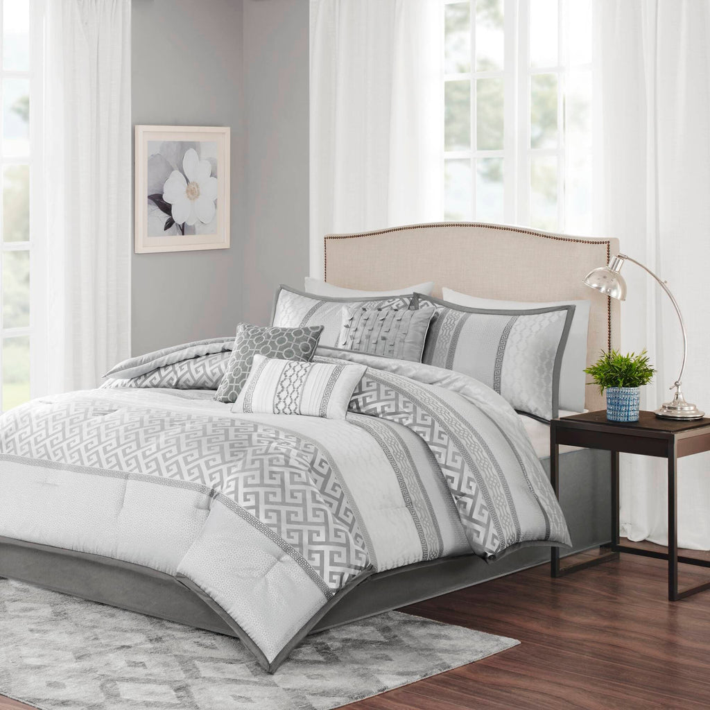 Ensemble de couette jacquard géométrique Madison Park Christian 7 pièces