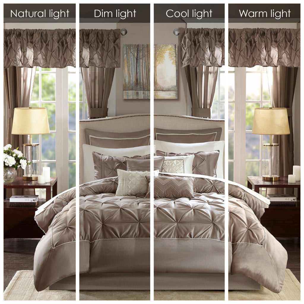 Madison Park Essentials Loretta 24 pièces dans un sac avec panneaux de fenêtre et ensemble de draps