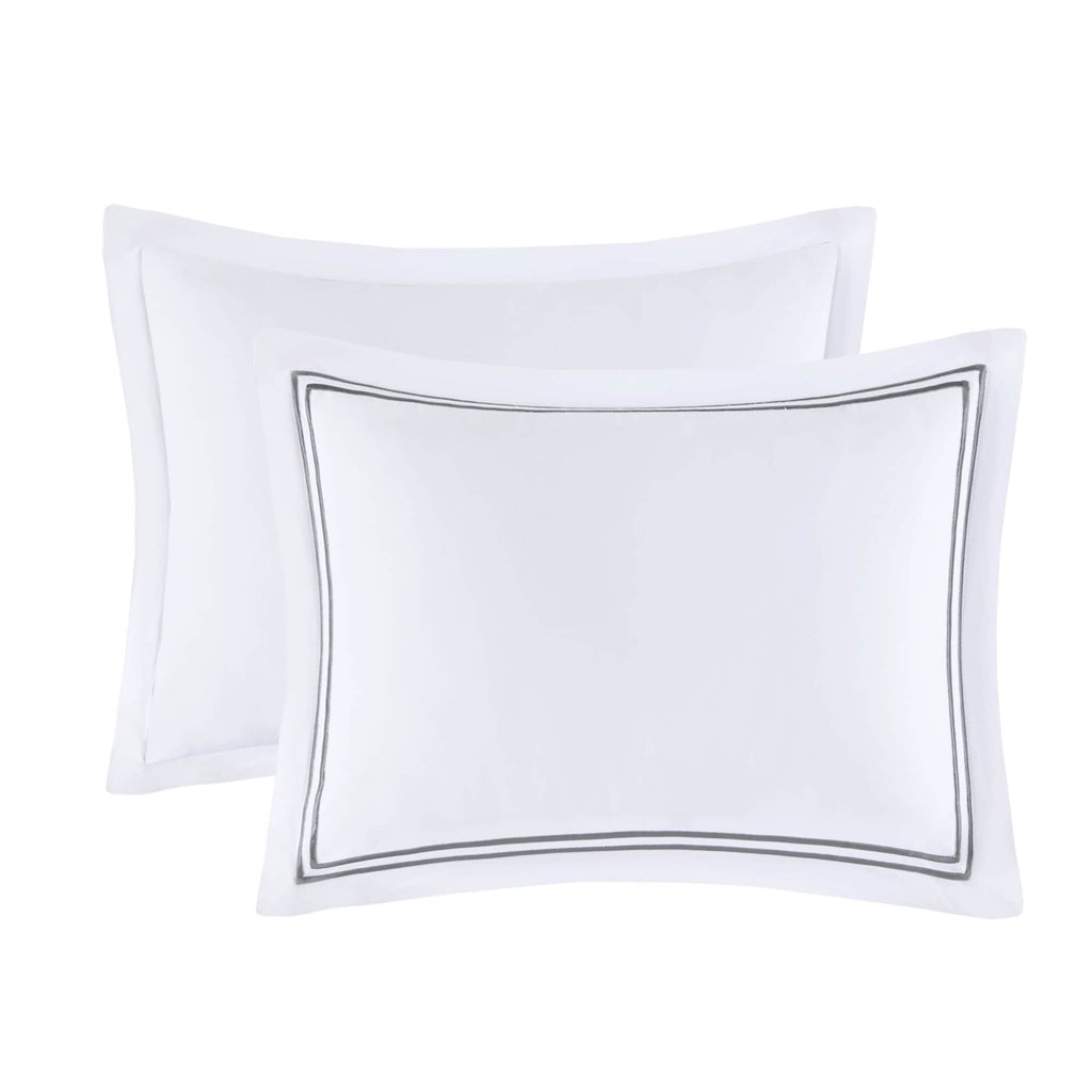 Parure de lit Madison Park Signature 500 fils au pouce carré, 100 % satin de coton brodé, collection de luxe