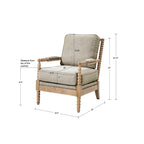Fauteuil à cadre en bois tourné Madison Park Donohue