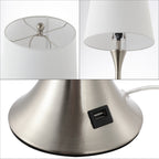 Lampe de table LED Makena 22,75 cm en fer moderne et glamour avec port de chargement USB (lot de 2) par JONATHAN Y