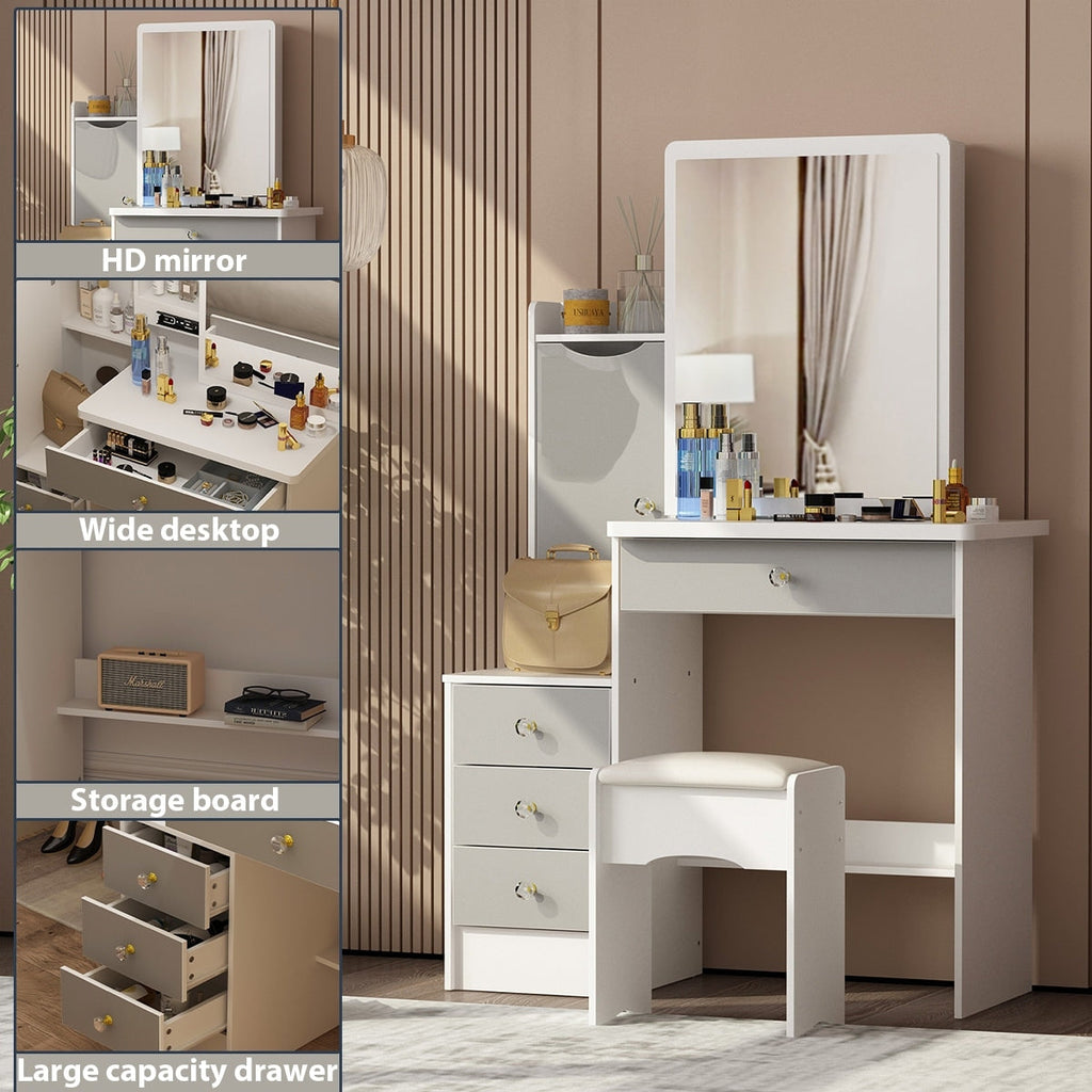 Ensemble de maquillage avec miroir et tabouret