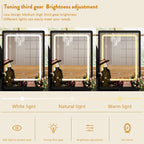 Coiffeuse avec table et tabouret, miroir et éclairage LED