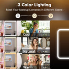 Coiffeuse avec table et tabouret, miroir et éclairage LED