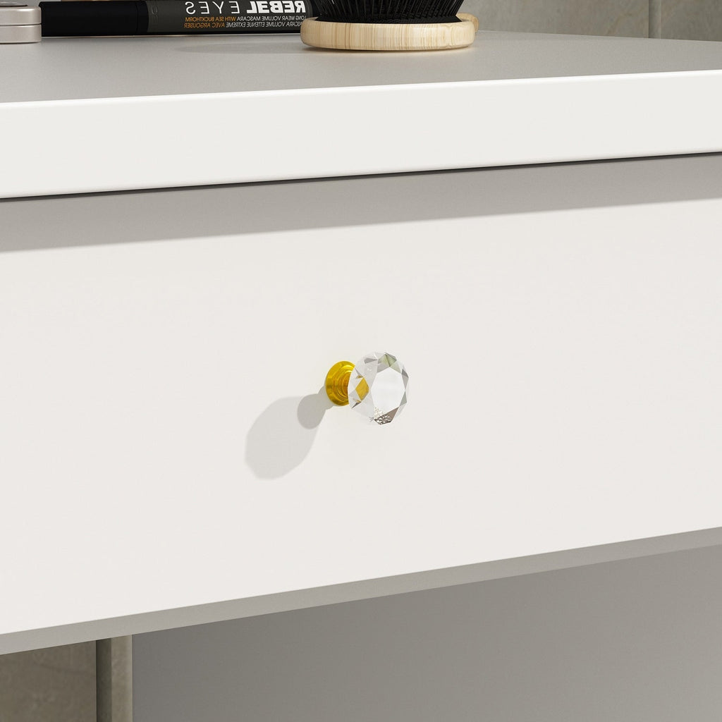 Coiffeuse avec table et tabouret, miroir et éclairage LED