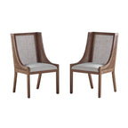 Chaises de salle à manger rembourrées en rotin et bois Maurers (lot de 2) par Christopher Knight Home