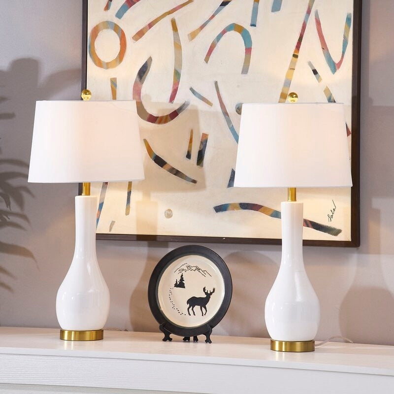 Ensemble de lampes de table en céramique 28,5 avec USB (lot de 2)