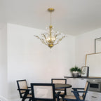 Lustre classique/traditionnel unique Maxax à 4 lumières avec accents en cristal