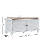 Banc de rangement à porte à volets Maybelle avec coussin en velours par iNSPIRE Q Classic