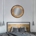 Miroir mural rond en bois Meredith, finition Live Edge, par River of Goods - 30,5 x 1 x 30,5