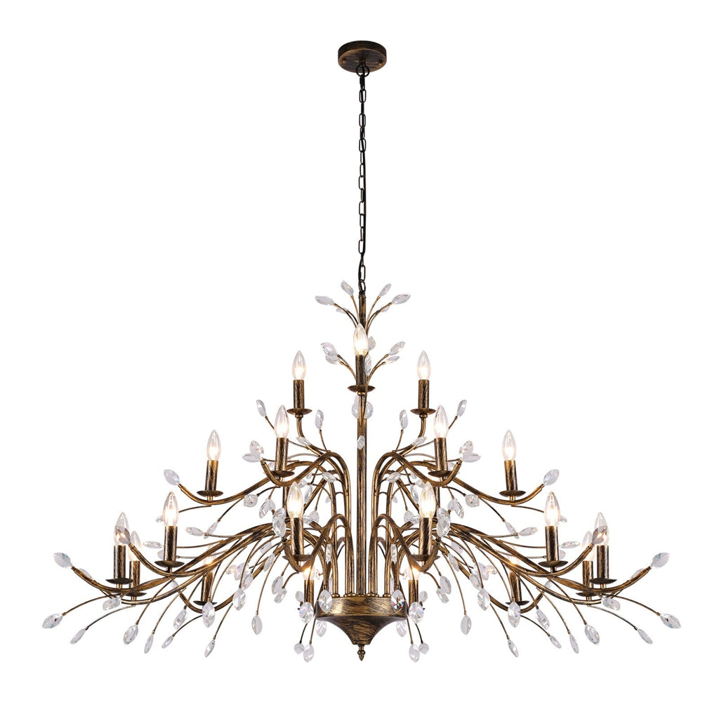 Lustre en cristal style bougie style rétro avec branches d'arbres