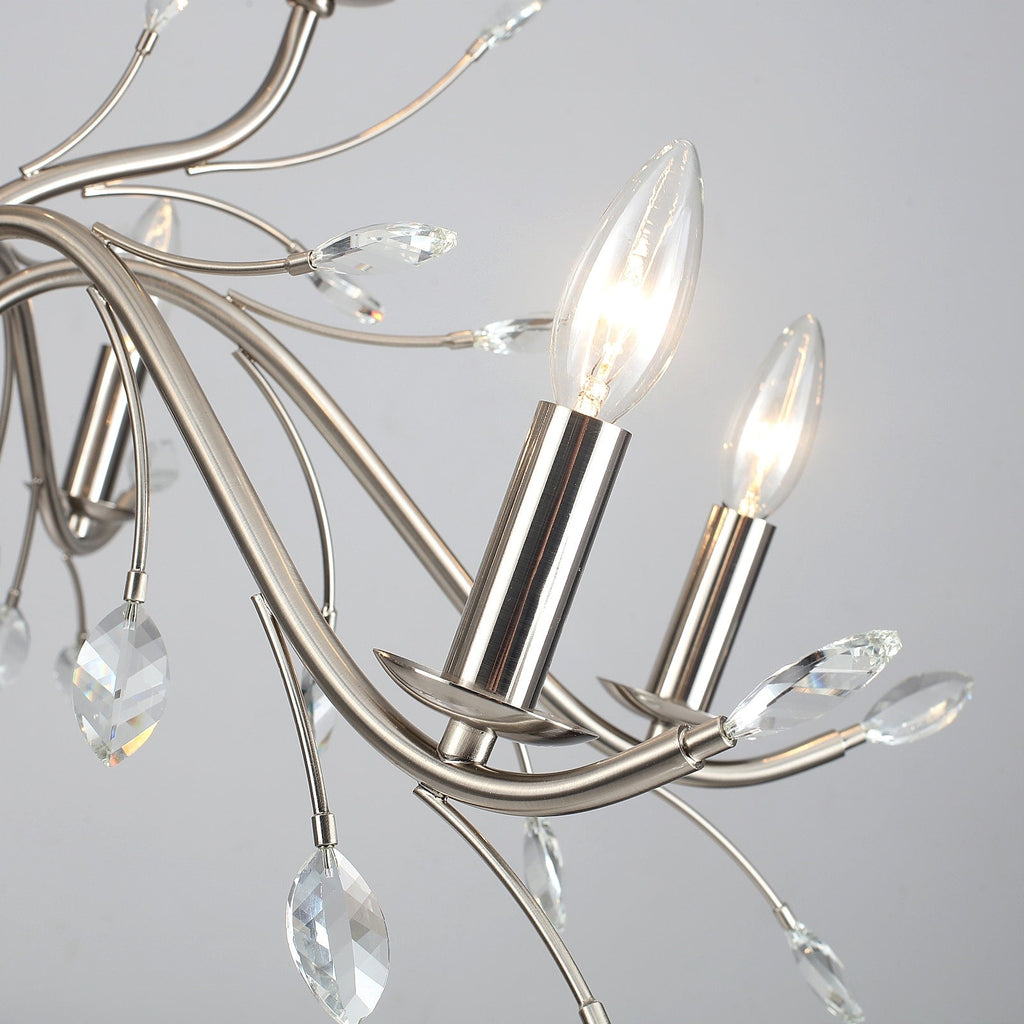 Lustre en cristal style bougie style rétro avec branches d'arbres