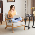 Chaise d'appoint rembourrée de style moderne du milieu du siècle