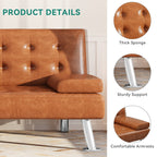 Canapé-lit futon pliable en similicuir Moasis - 64 L x 30 l x 26 H