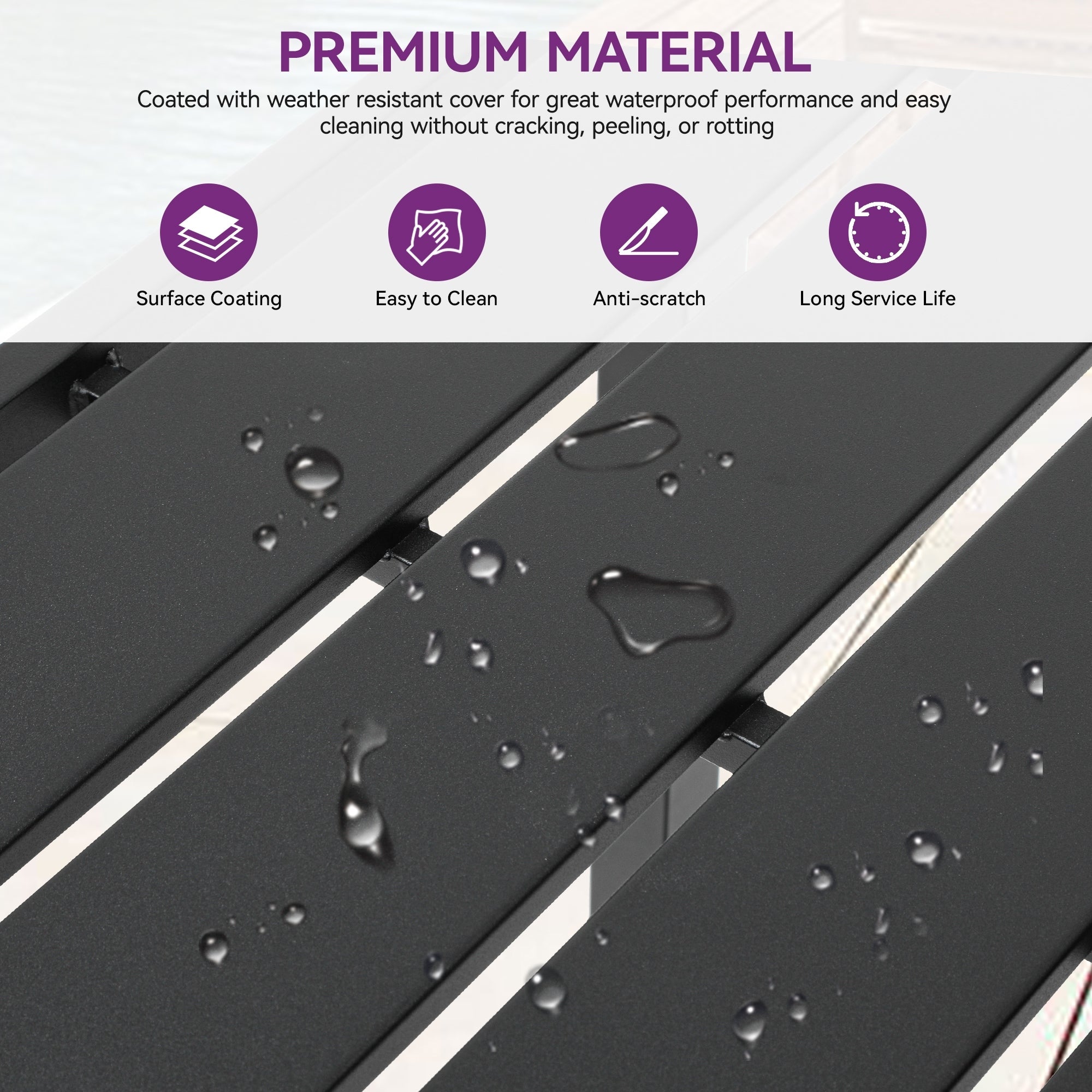 Table de bar en métal Moasis Patio avec roulettes