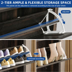 Meuble de rangement à chaussures Moasis avec 2 compartiments pour entrée et couloir