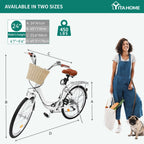 Vélo de croisière Moasis24/26 à 7 vitesses, vélo à cadre réglable, vélo de trajet