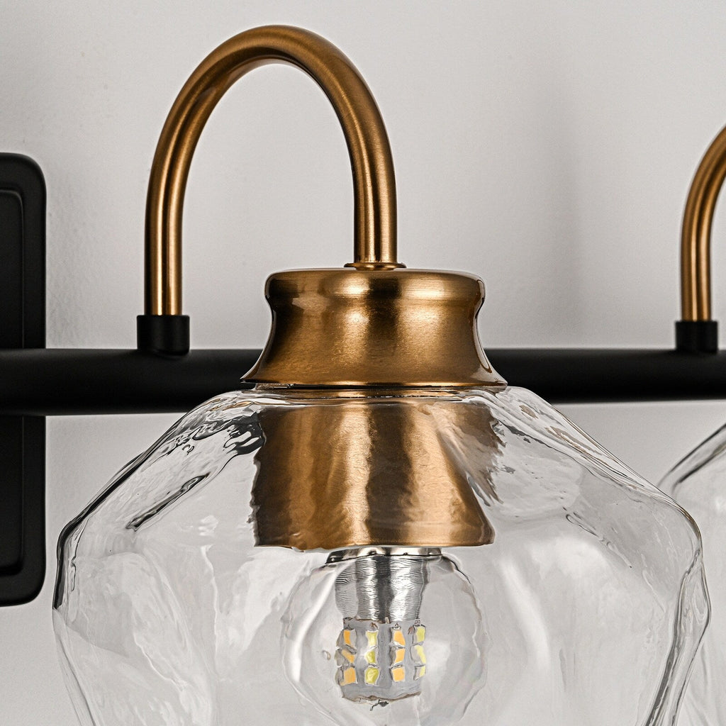 Appliques murales modernes à 3/4 lumières pour salle de bain, à intensité variable, avec abat-jour en verre