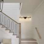 Appliques murales modernes à 3/4 lumières pour salle de bain, à intensité variable, avec abat-jour en verre