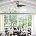 Ventilateur de plafond moderne en cristal chromé de 52 pouces avec télécommande