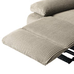 Fauteuil inclinable manuel moderne en velours côtelé, fauteuil inclinable réglable avec accoudoirs larges