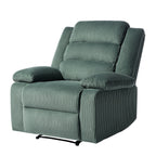 Fauteuil inclinable manuel moderne en velours côtelé, fauteuil inclinable réglable avec accoudoirs larges