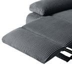 Fauteuil inclinable manuel moderne en velours côtelé, fauteuil inclinable réglable avec accoudoirs larges