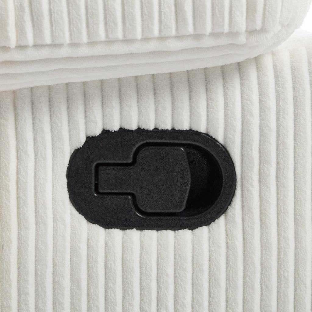 Fauteuil inclinable manuel moderne en velours côtelé, fauteuil inclinable réglable avec accoudoirs larges