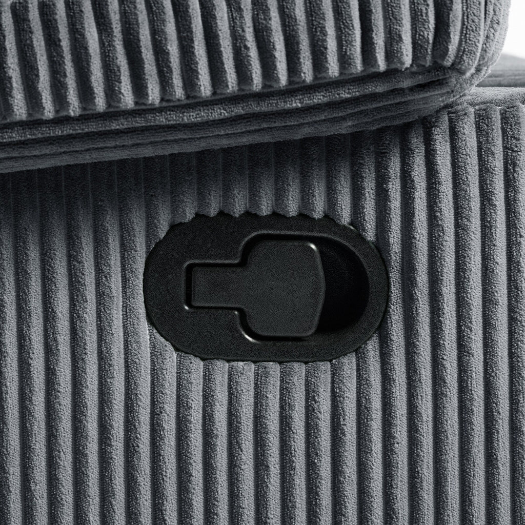 Fauteuil inclinable manuel moderne en velours côtelé, fauteuil inclinable réglable avec accoudoirs larges