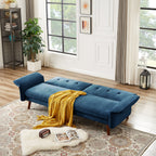 Canapé-lit futon moderne, canapé-lit convertible avec pieds fuselés en bois, 78,35 l, petit canapé à dossier divisé pour salon