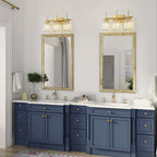 Applique murale moderne dorée à intensité variable, style cylindre glamour pour salle de bain, en cristal, pour meuble-lavabo