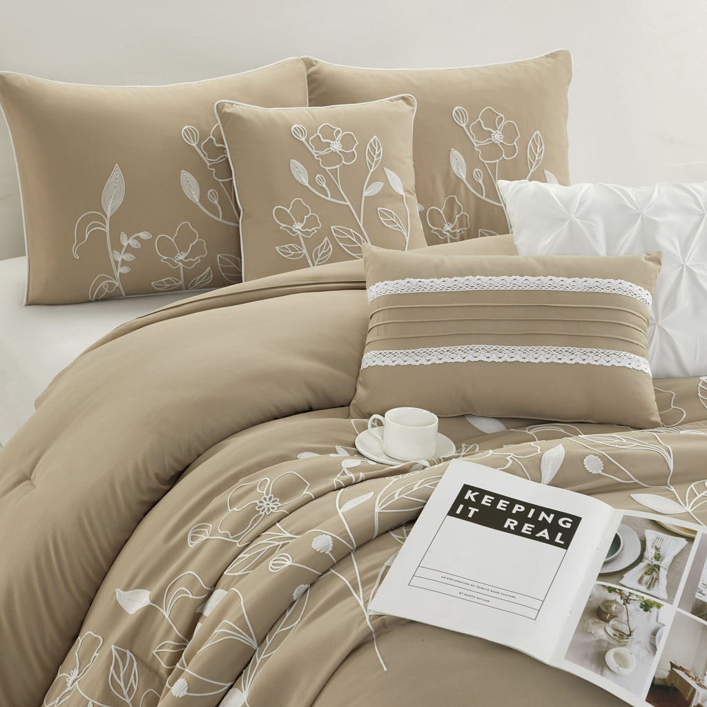 Ensemble de couette florale botanique Nanshing Taylor 7 pièces