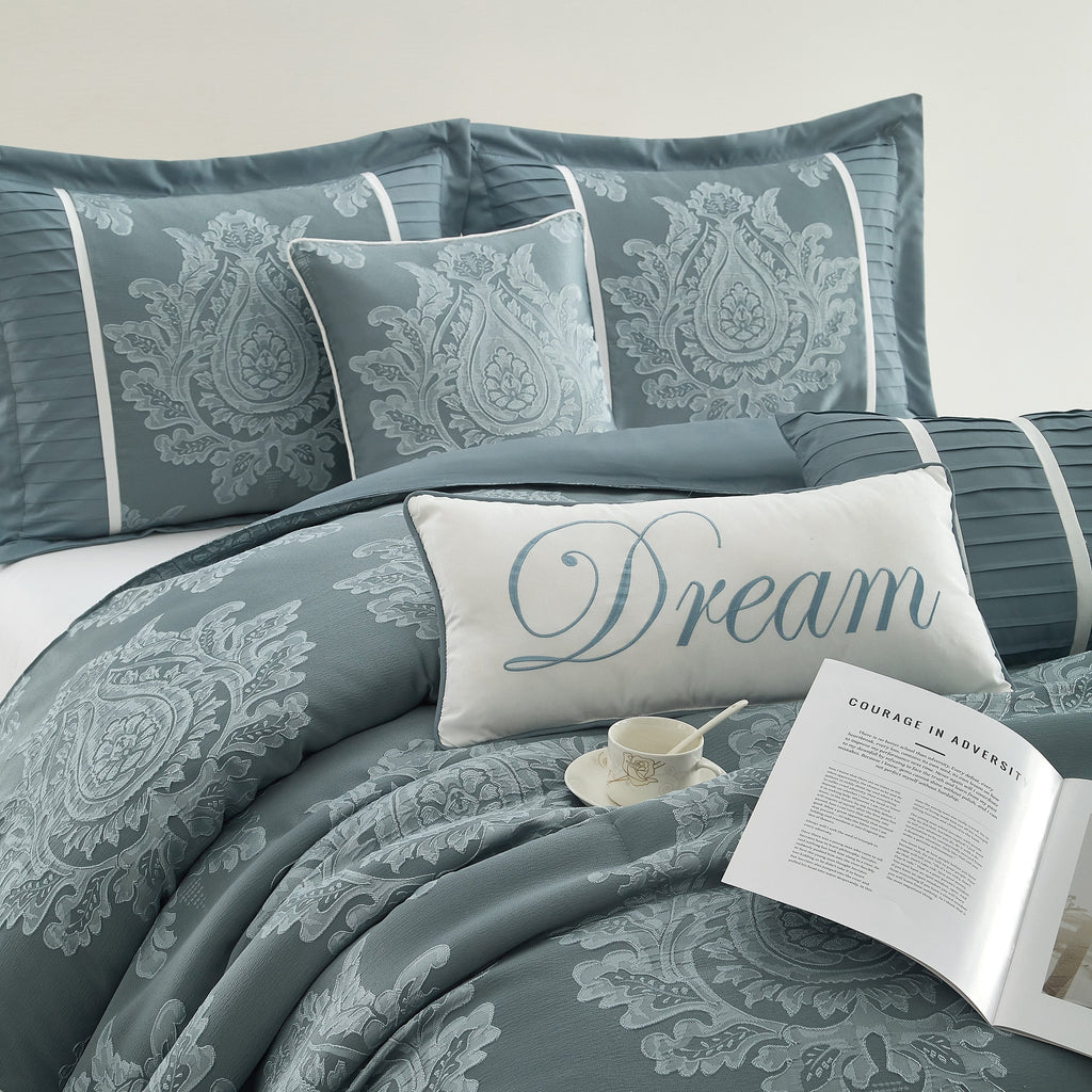 Ensemble de couette traditionnelle damassée Nanshing Tiana 7 pièces