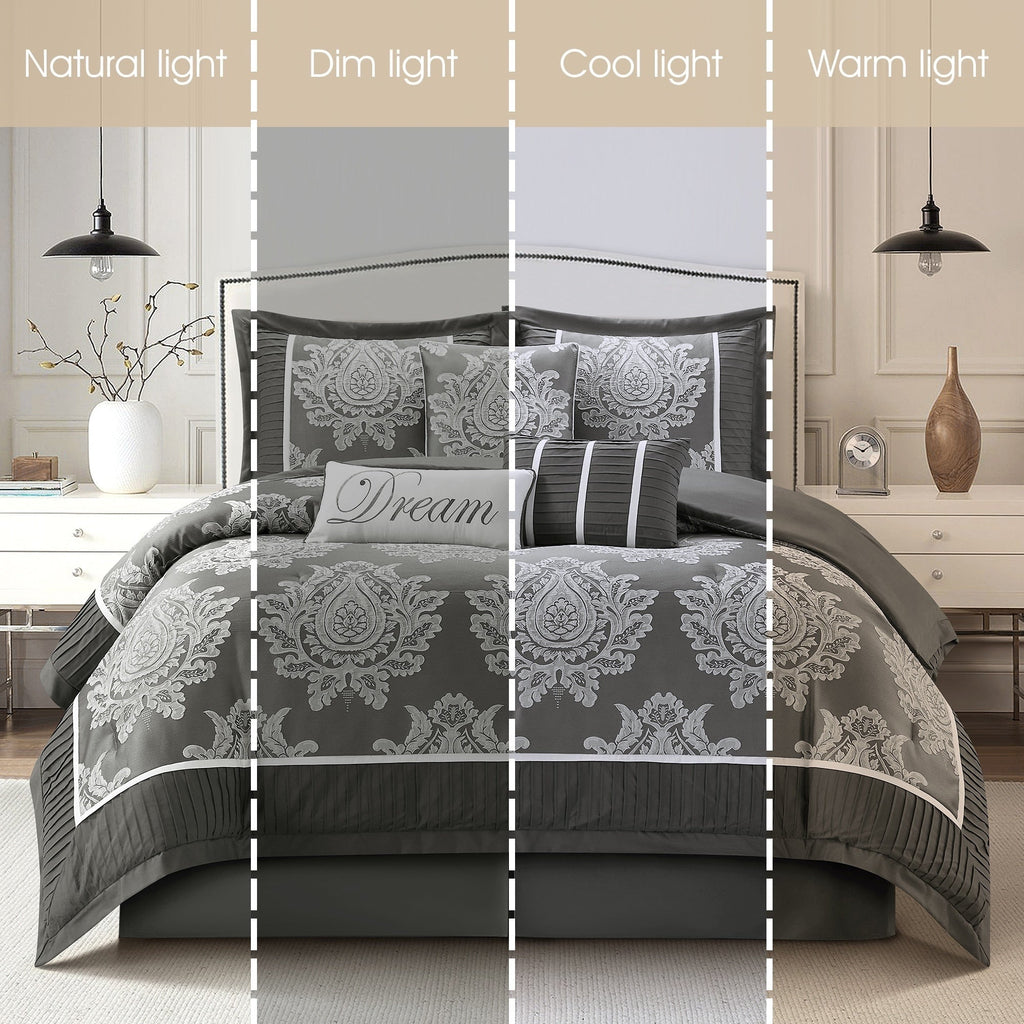 Ensemble de couette traditionnelle damassée Nanshing Tiana 7 pièces