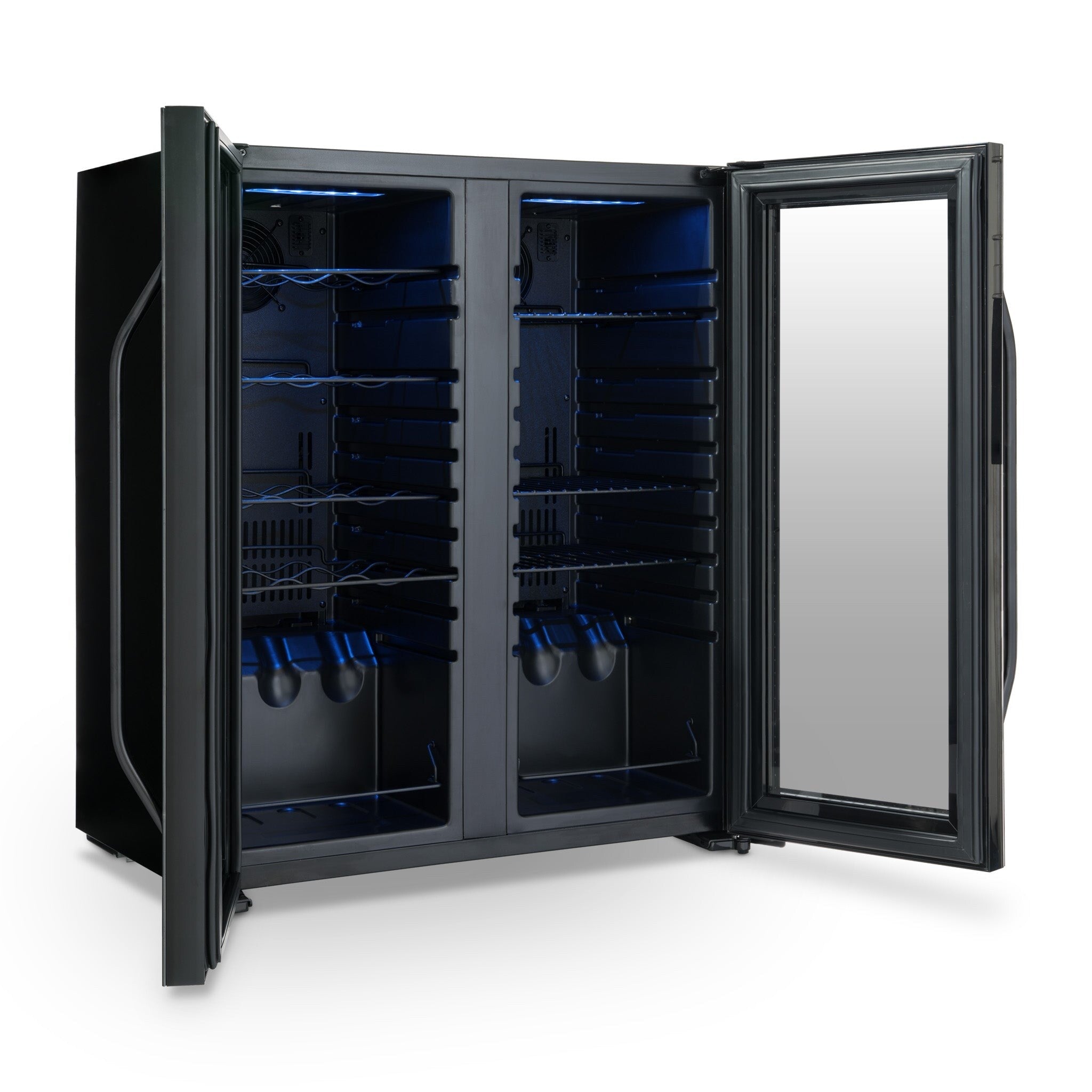 Réfrigérateur à vin et boissons Newair, 18 bouteilles et 59 canettes, deux zones de température, autonome, contrôle numérique de la température