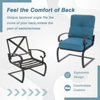 Ensemble bistrot d'extérieur 3 pièces Nista avec coussins et table basse, à ressorts en C, par Havenside Home