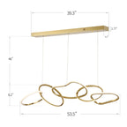 Lustre LED de luxe en acier inoxydable imbriqué de style nordique pour salle à manger